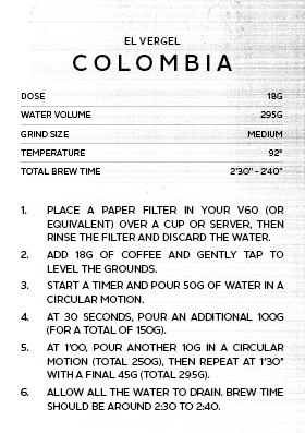 
                      
                        Colombia El Vergel | Filter Roast
                      
                    